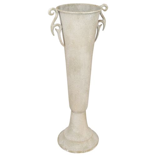 Høj dekorativ trofæ antik kop vase metal grå Ø15cm H50cm
