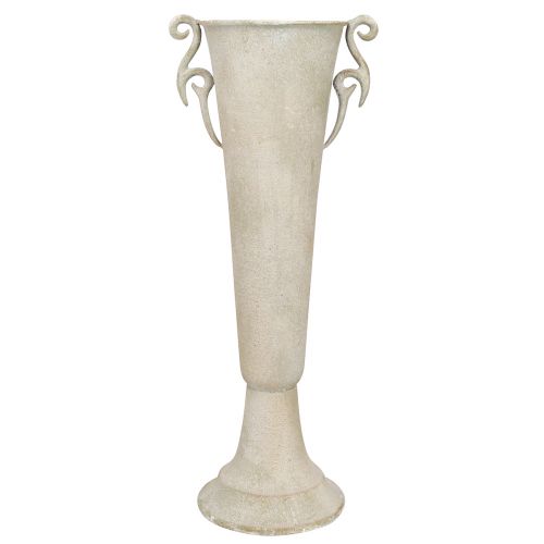 Artikel Høj dekorativ trofæ antik kop vase metal grå Ø15cm H50cm