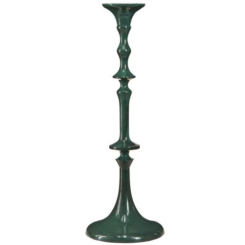 Artikel Høj lysestage metalgrøn keramisk look H38cm