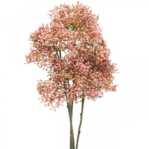 Hyldebær kunstig pink blomstgren 52cm 4 stk