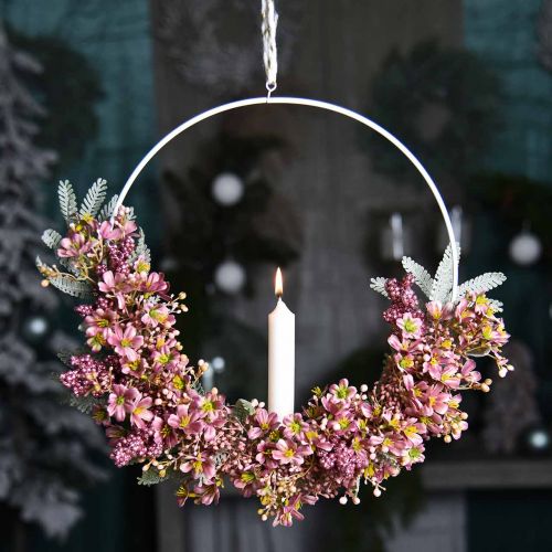 Artikel Hyldebær kunstig pink blomstgren 52cm 4 stk