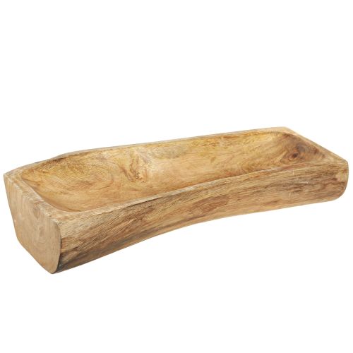 Floristik24 Trædekoration med hul dekorativ skål lavet af træ 40×13–16cm×6,5cm