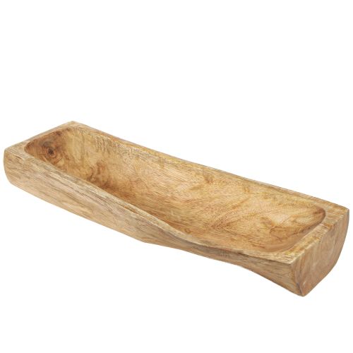 Artikel Trædekoration med hul dekorativ skål lavet af træ 40×13–16cm×6,5cm