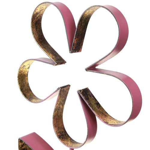 Artikel Træ metal dekorativ blomst på base gammel pink guld H35cm