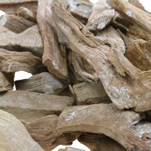 Artikel Rodtræ deco træ vasket hvid, natur 4-12cm 450g