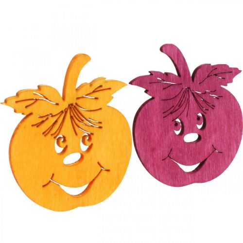 Artikel Scatter dekoration latter æble, efterår, borddekoration, krabbe æble orange, gul, grøn, pink H3,5cm B4cm 72 stk.
