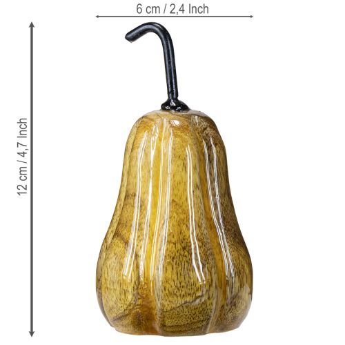 Artikel Træpære pære trædekoration efterår rød gul hvid 12×6 cm 3 stk.
