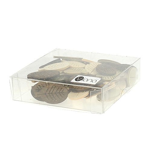 Floristik24 Træblade assorteret 4cm natur 72 stk