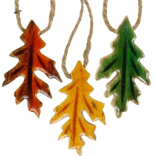 Artikel Dekorative blade træ til ophængning af farverig efterårsdekoration 6,5×4cm 12stk