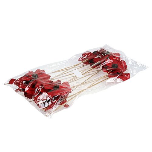 Artikel Træblomst som stik rød Ø9cm - 12cm L45cm 15 stk