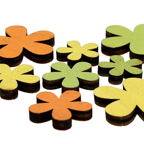 Floristik24 Træblomst 2-3,5cm orange, grøn, gul 36stk