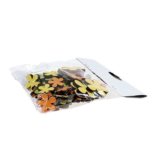 Floristik24 Træblomst 2-3,5cm orange, grøn, gul 36stk