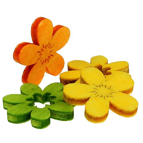 Floristik24 Træ blomster kuld dekoration 2 cm farvet sortiment. 144St