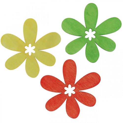Floristik24 Træblomster spredt dekoration blomster træ gul/orange/grøn Ø4cm 72 stk.