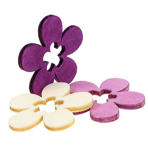 Floristik24 Træ blomster assorteret. Lilla, hvid 4cm 72 stk