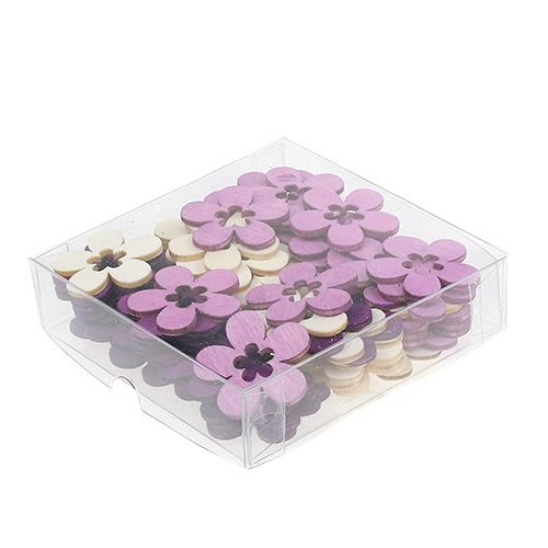 Floristik24 Træ blomster assorteret. Lilla, hvid 4cm 72 stk