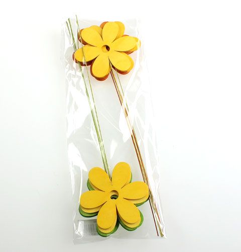 Floristik24 Træblomst på wiren 8 cm 3 farver assorteret 12st