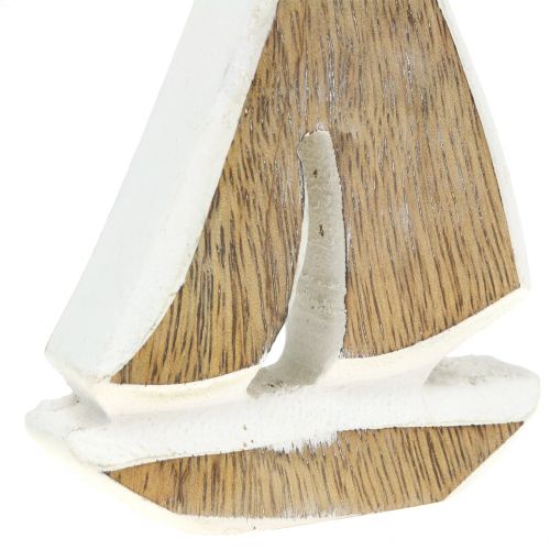 Floristik24 Deco båd lavet af mangotræ, hvid, 10,5 cm x 8,5 cm
