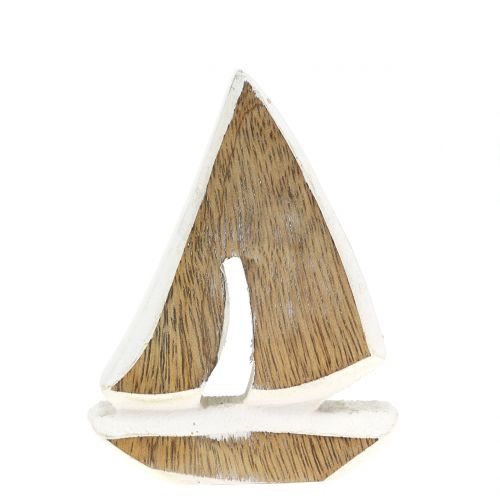 Floristik24 Deco båd lavet af mangotræ, hvid, 10,5 cm x 8,5 cm