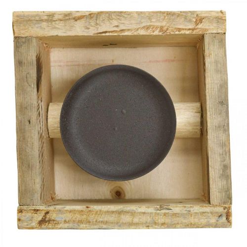 Floristik24 Lysestage borddekoration lysestage træ dekoration 15×15cm