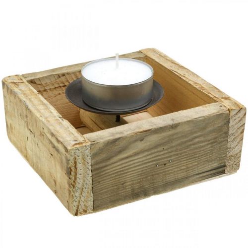 Floristik24 Lysestage borddekoration lysestage træ dekoration 15×15cm