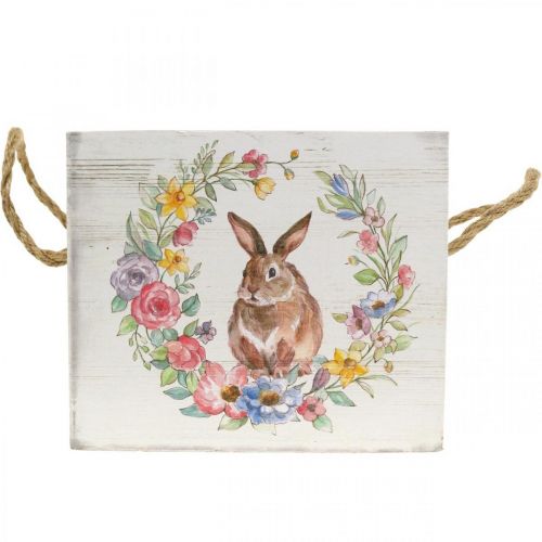 Floristik24 Deco Plantebakke Shabby Wood Hvid Kanin Plantekasse 12×14×14cm
