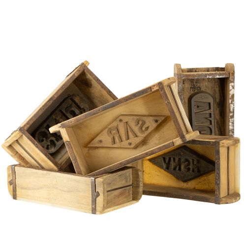 Artikel Trædekoration vintage murstensform brun, rust 31×14,5 cm H9 cm