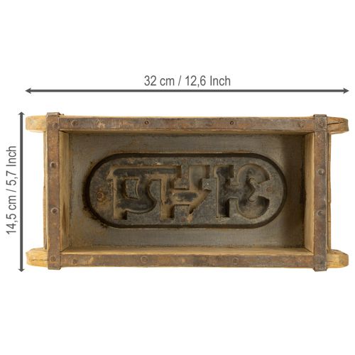 Artikel Trædekoration vintage murstensform brun, rust 31×14,5 cm H9 cm