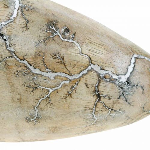 Floristik24 Påskeæg mangotræ natur hvidvasket påskedekoration træ H16cm