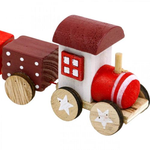 Artikel Træ Jernbanedekoration Juletog Rød L20cm H6cm 2 stk
