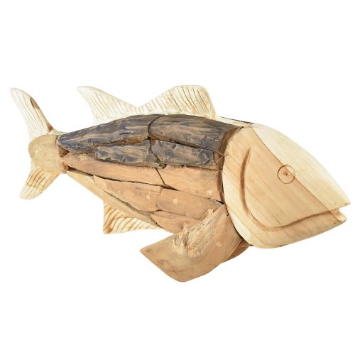 Træ fiske teak træ dekoration fiske bord dekoration træ 63cm