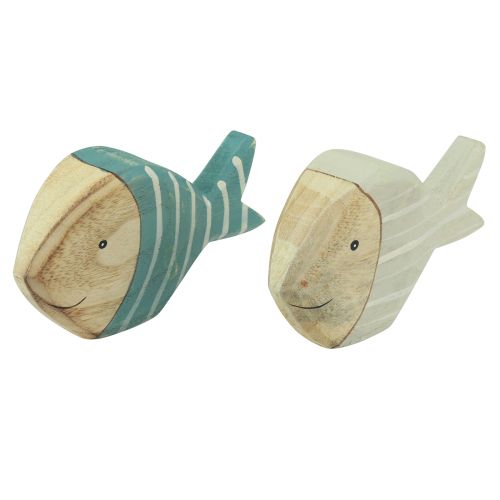 Artikel Fiskebordspynt i træ fiskestativ træ 15×8cm 2 stk