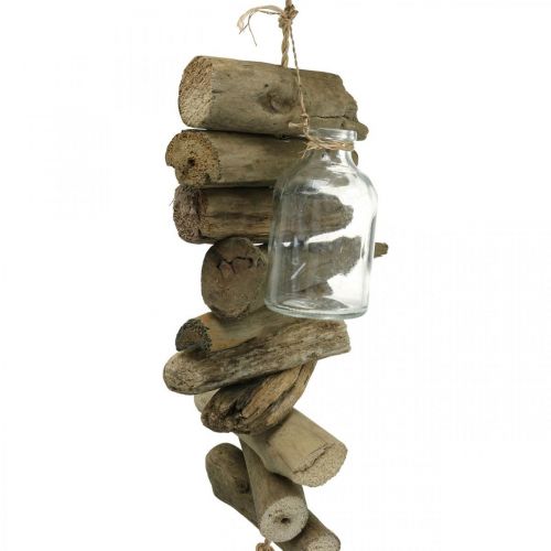 Floristik24 Deco guirlande drivtømmer med glas maritim vægdekoration 70cm