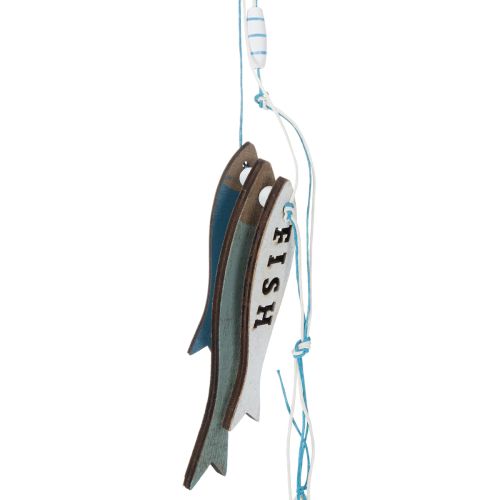 Træophæng af fisk, blå, 36 cm, 4 stk. | Floristik24.dk