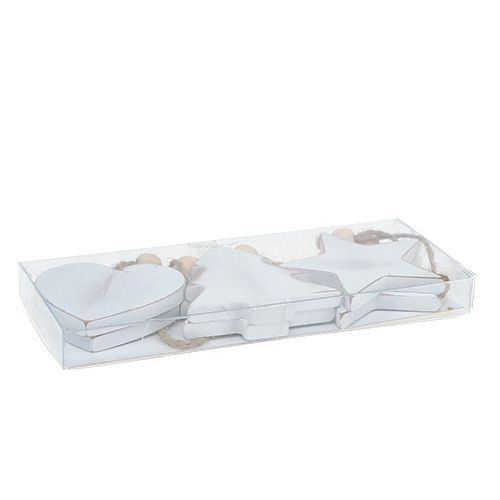 Artikel Træbøjler assorteret. Hvid 5-6cm 6 stk