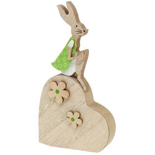 Floristik24 Træbunny på hjertet 16,5 cm 4stk