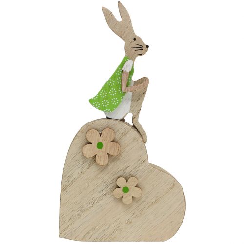 Floristik24 Træbunny på hjertet 16,5 cm 4stk