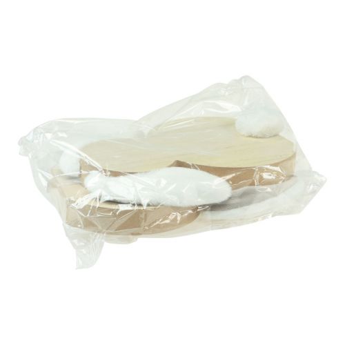 Artikel Trækanin med bevægelige ører brun hvid 11,5×27cm 2 stk