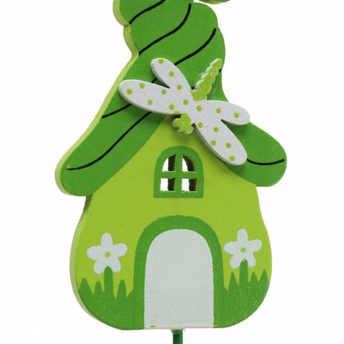 Floristik24 Blomsterprop nissehus med pind assorterede farver 5×9cm 16 stk