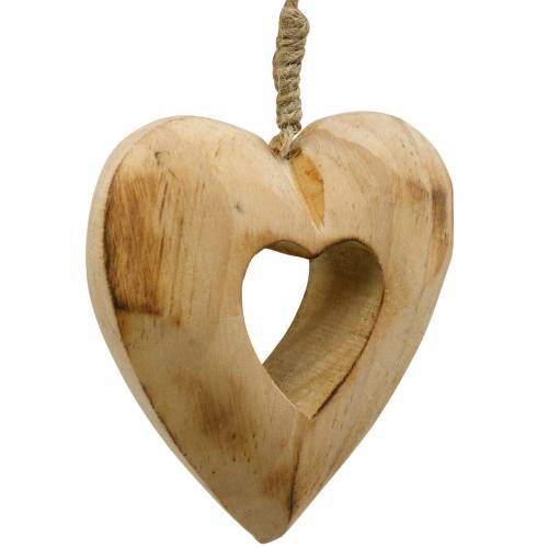 Floristik24 Dekorativt vedhængshjerte, træhjerte, valentinsdag, trævedhæng, bryllupsdekoration 6 stk.