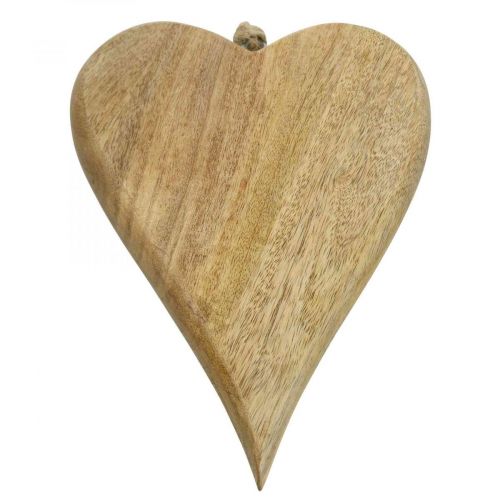 Træ hjerte deco bøjle hjerte træ dekoration til ophængning af natur 26cm