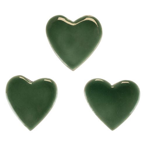 Floristik24 Træhjerter dekorative hjerter grønt blankt træ 4,5cm 8stk