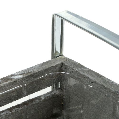 Floristik24 Trækasse grå 20cm x 9cm H6cm med håndtag