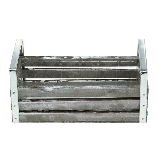 Floristik24 Trækasse grå 20cm x 9cm H6cm med håndtag