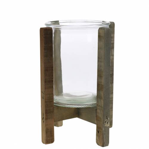 Floristik24 Lysestage med glas Ø15cm H18cm