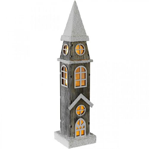 Artikel Fyrtårn lavet af træ Steeple Christmas Church H45cm