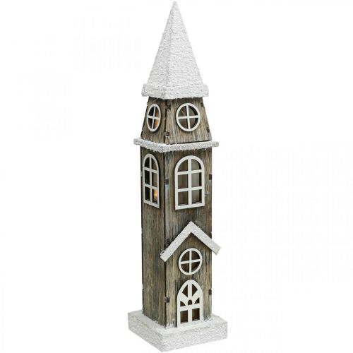 Floristik24 Fyrtårn lavet af træ Steeple Christmas Church H45cm