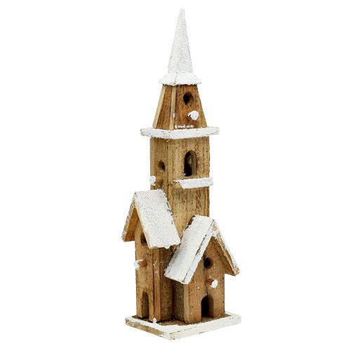 Floristik24 Trækirke med belysning 40cm
