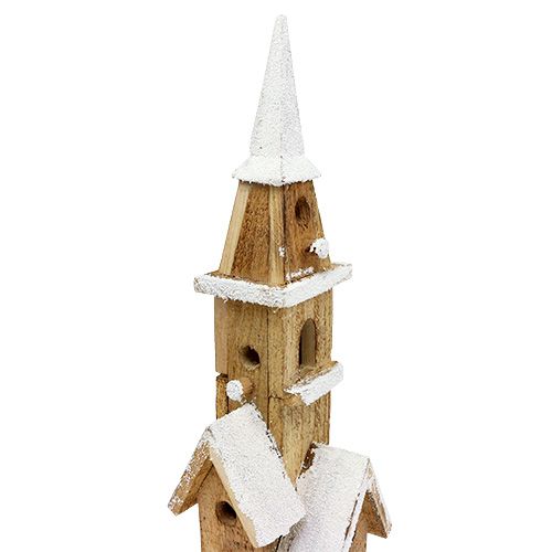 Floristik24 Trækirke med belysning 40cm