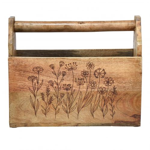 Floristik24 Trækasse med håndtag værktøjskasse træ 30x15x24cm